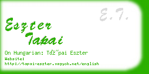 eszter tapai business card